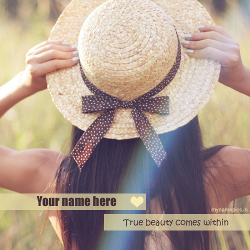 Write your name on stylish Girl and cap profile pic