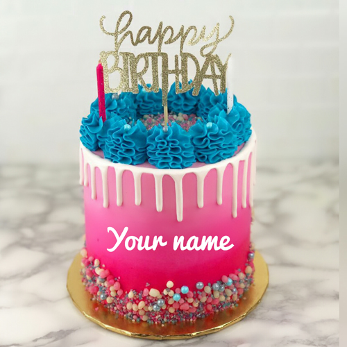 Happy Birthday Double Layer Beautiful Cake With Name