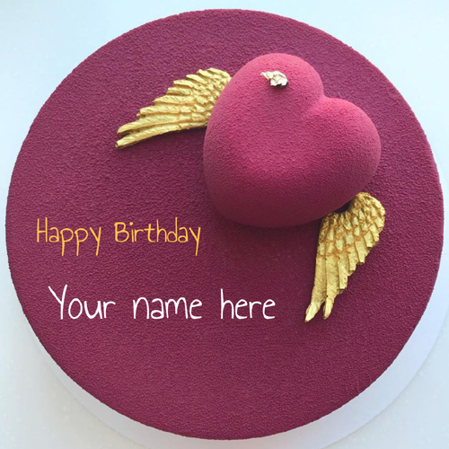 Elegant Purple Cake For Birthday Wishes With Name