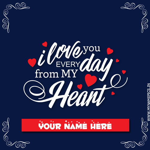 Write Name on I Love You Romantic Quote Greeting Card
