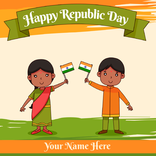 Indian Republic Day Wishes Whatsapp Image With Name