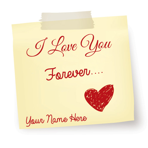 I Love You Forever Cute Love Note With Your Name