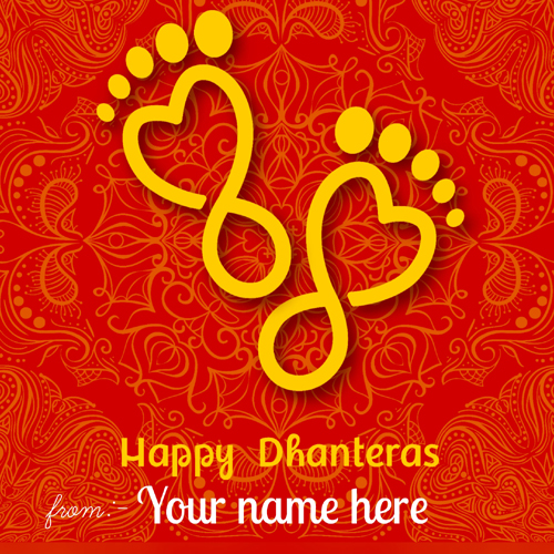 Shubh Dhanteras Wishes Whatsapp Greeting Card With Name