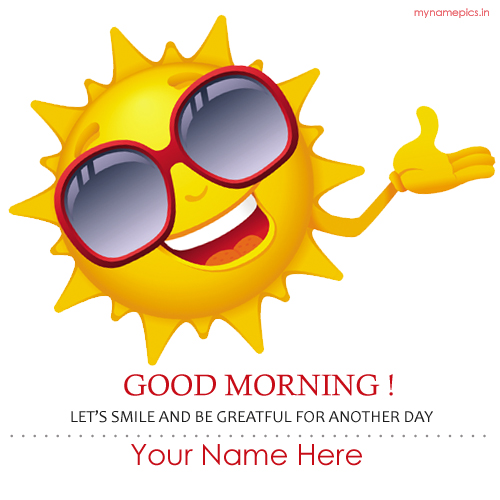 write name on good morning sun profile pic