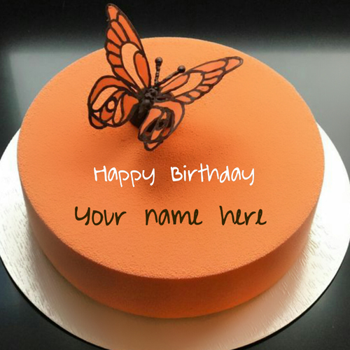 Birthday Wishes Butterfly Toppings Cake With Your Name