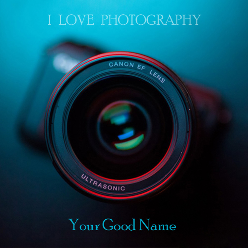 Write name on i love photography pix