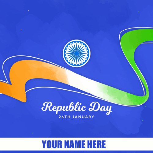 Write Name on Happy Indian Republic Day Greeting Card