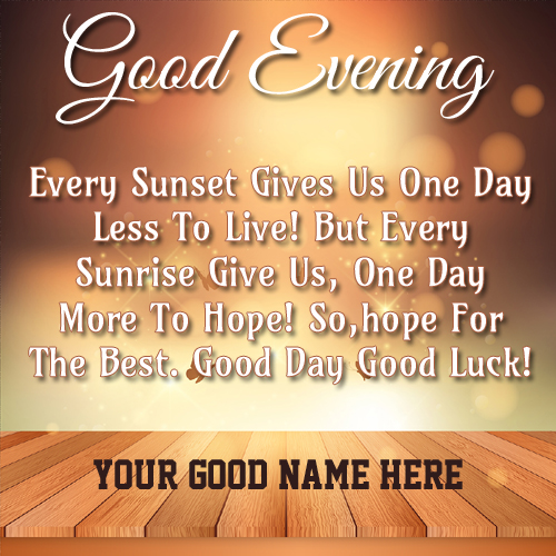 Good Evening Quotes Greeting With Custom Text