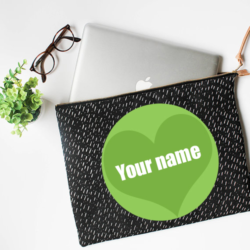 Write Name on Laptop Sleeve Cover For Profile Picture