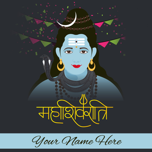Maha Shivratri Wishes Whatsapp Greeting Card With Name