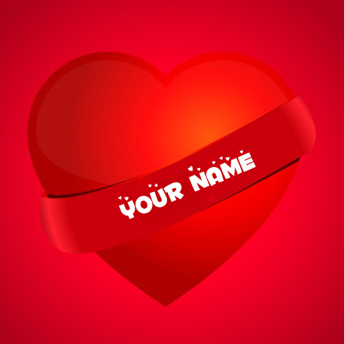 Write Girlfriend Name on Beautiful Red Heart Greeting
