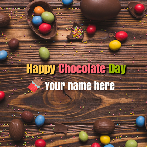 Write Name on Happy Chocolate Day Romantic Greeting