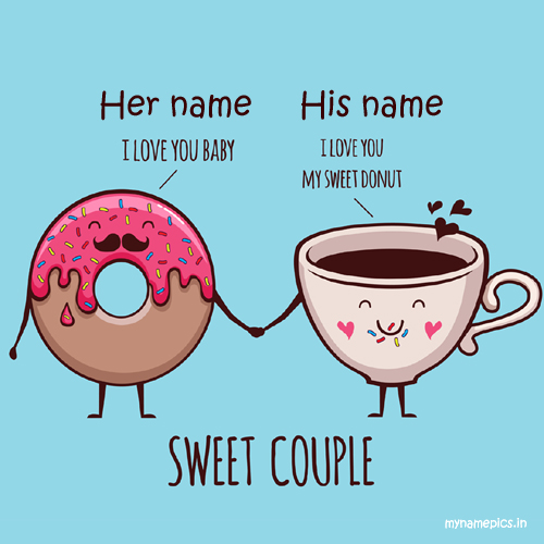 Write name on sweet couple love profile pic