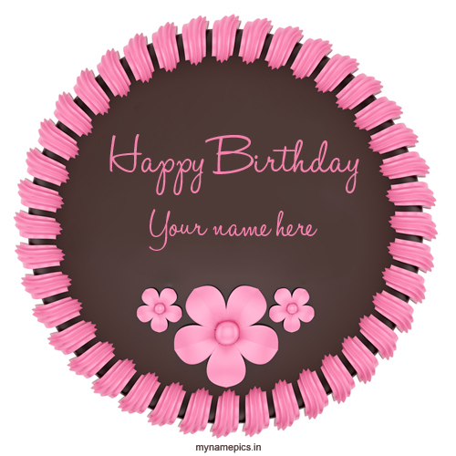  Write Your Name on beautiful birthday cake Free
