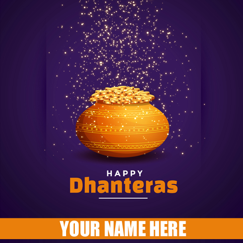 Shubh Dhanteras Diwali 2019 Festival Greeting With Name