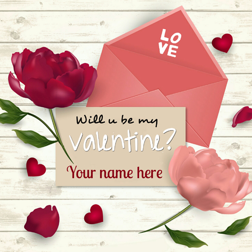 Will You Be My Valentine Propose Greeting With Name