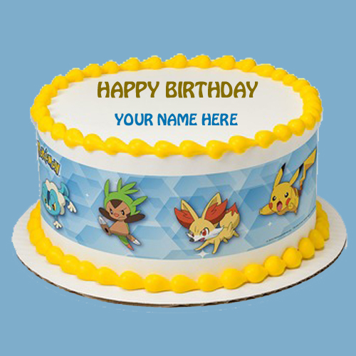 Happy Birthday Pokemon Cake With Your Name