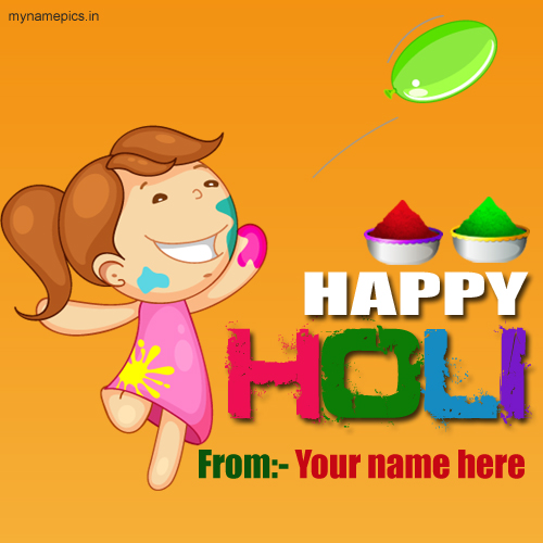Write name on happy holi profile pics 