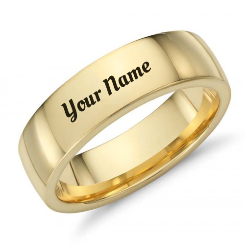 Gold Band Mens Nice Wedding Ring With Your Name
