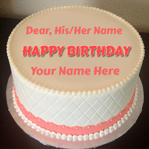 Buttercream Fondant Accents Birthday Cake With Name