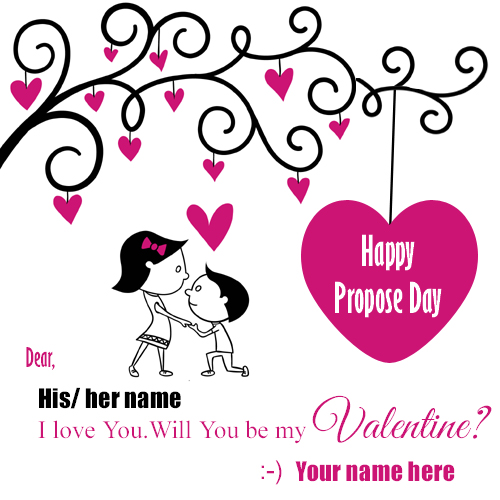Write name on Happy Propose Day profile pic
