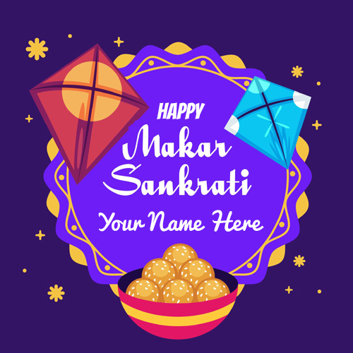 Sankranti Kite Greeting For Uttarayan Wishes Name Pics