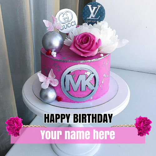 Michael Kors MK Theme Beautiful Birthday Cake With Name