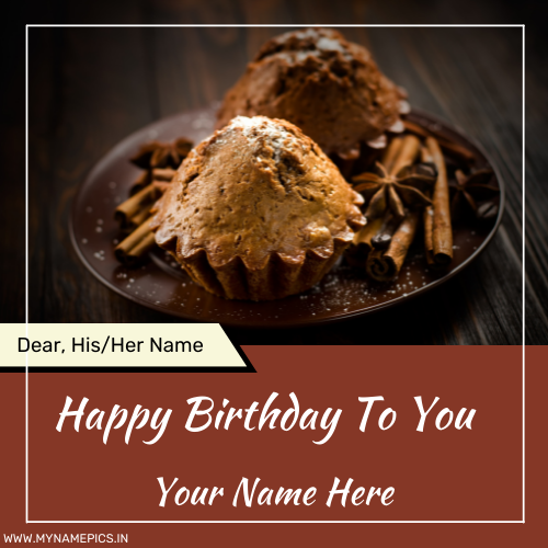 Professional Birthday Name Pics With Chocolate Cupcake