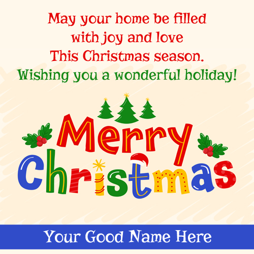 Lovely Quote For Merry Christmas Wishes With Your Name