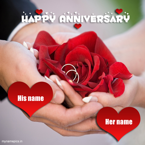 write name on happy anniversary greeting card pics
