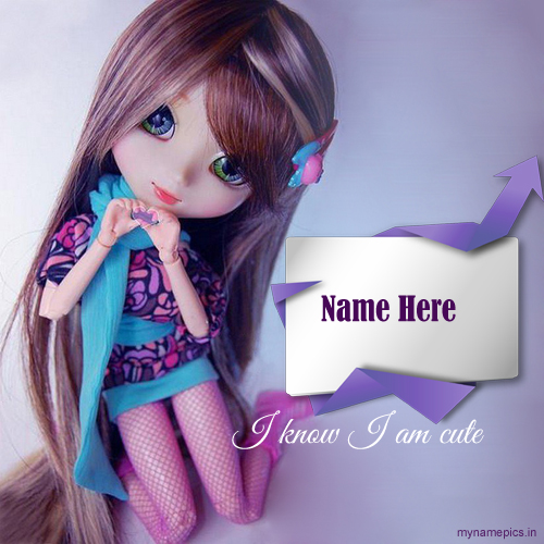 Write Your Name On Small Cute Baby Doll Pic