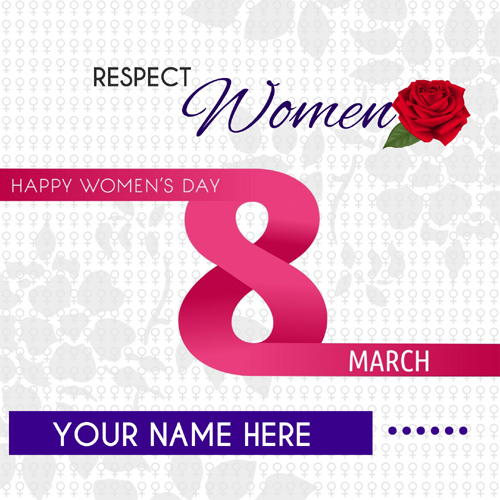 Womens Day Wishes Designer Greeting With Custom Name