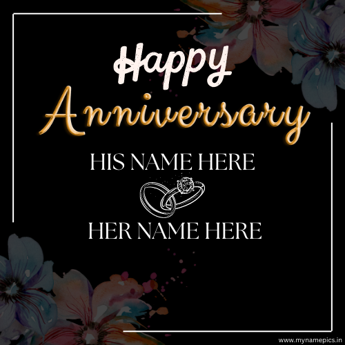 Happy Anniversary Designer Card With Couple Name