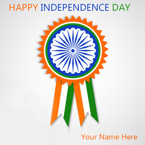 Write Name on Happy Independence Day India Greetings On