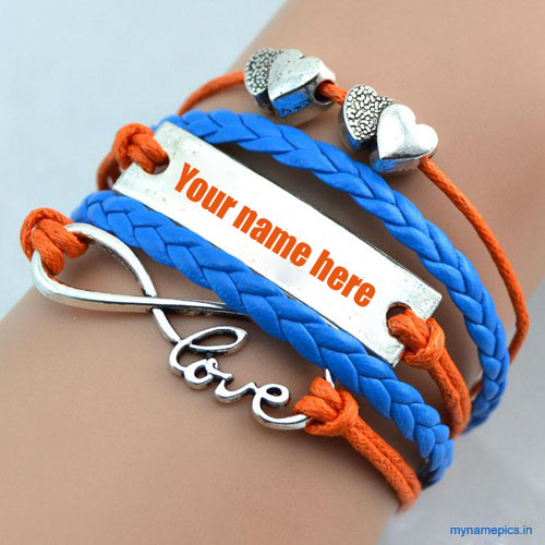 Write your name on beautiful love bracelet pic