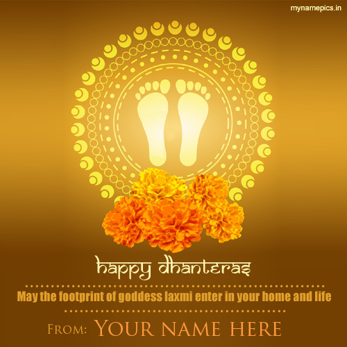 Write your name on happy dhanteras goddess laxmi profil