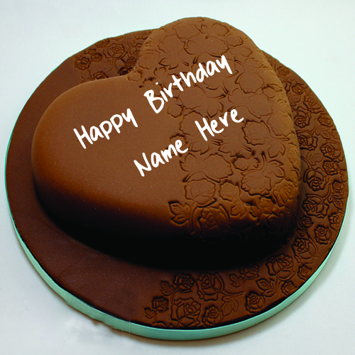 Beautiful Heart Shape Chocolate HBD Cake With Your Name