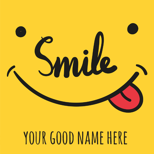 Always Smile Whatsapp Status Greeting Card With Name