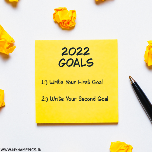 Make Your Custom New Year 2022 Goal Note Online