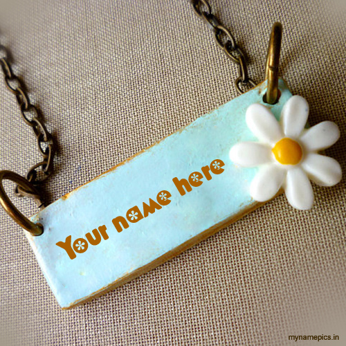 Write your name on beautiful flower necklace picture