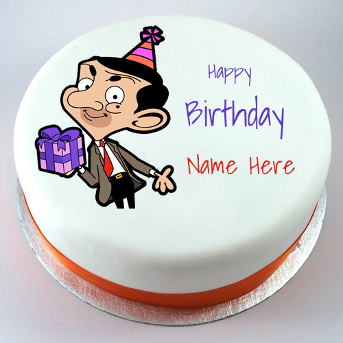 Happy Birthday Mr Bean Funny Cartoon Cake With Name
