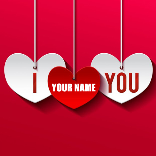 I Love You Heart Greeting Card With Your Name