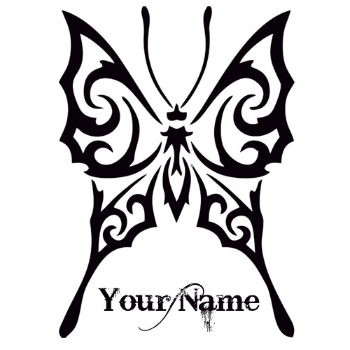 Customized Butterfly Tattoo Design With Your Name