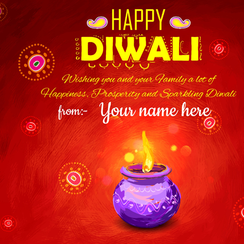 Have a Sparkling Diwali Festival Greeting With Name