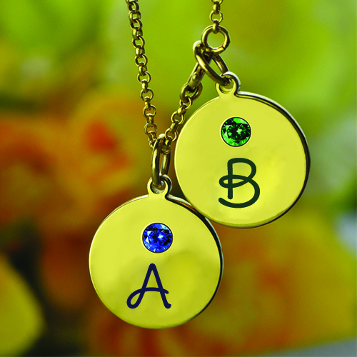 Personalize Alphabet on Necklace With Birthstone