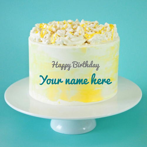 Happy Birthday Lemon Meringue Cake With Your Name