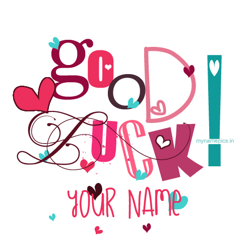 Write your name on good luck greeting card pix