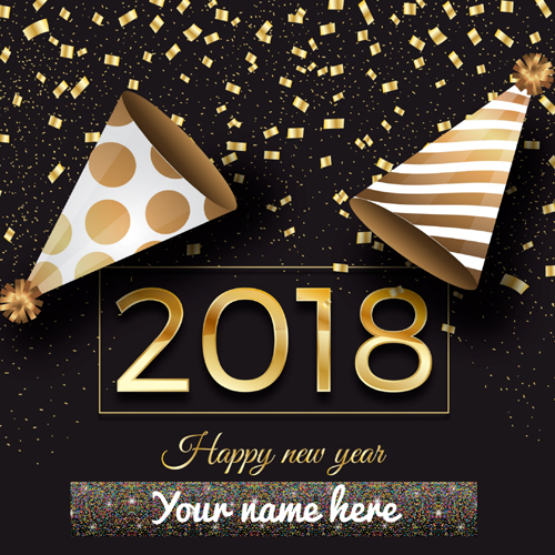 Welcome 2018 New Year Whatsapp Greeting Card With Name