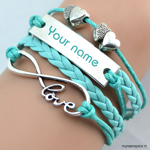Write your name on love charm bracelet