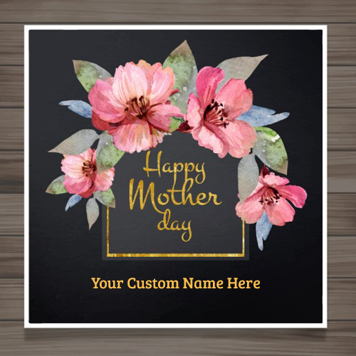 Elegant Mothers Day Picture With Pink Flowers and Name
